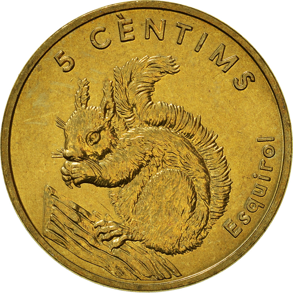 Moneda, Andorra, 5 Centims, 2002, FDC, Latón, KM:180