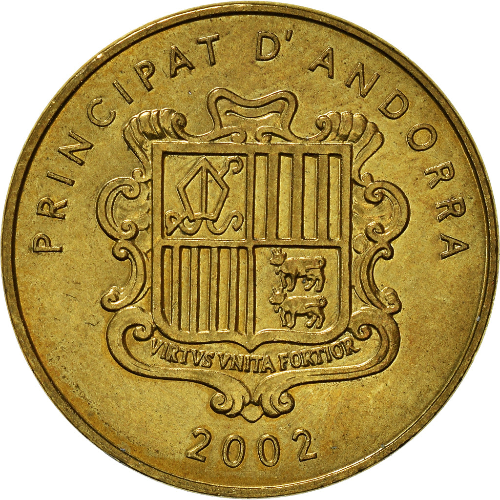 Moeda, Andorra, 5 Centims, 2002, MS(64), Latão, KM:180