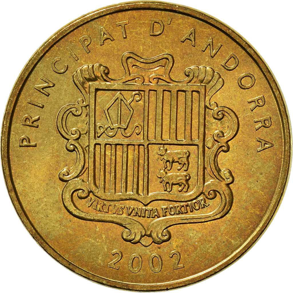 Coin, Andorra, 5 Centims, 2002, MS(60-62), Brass, KM:180