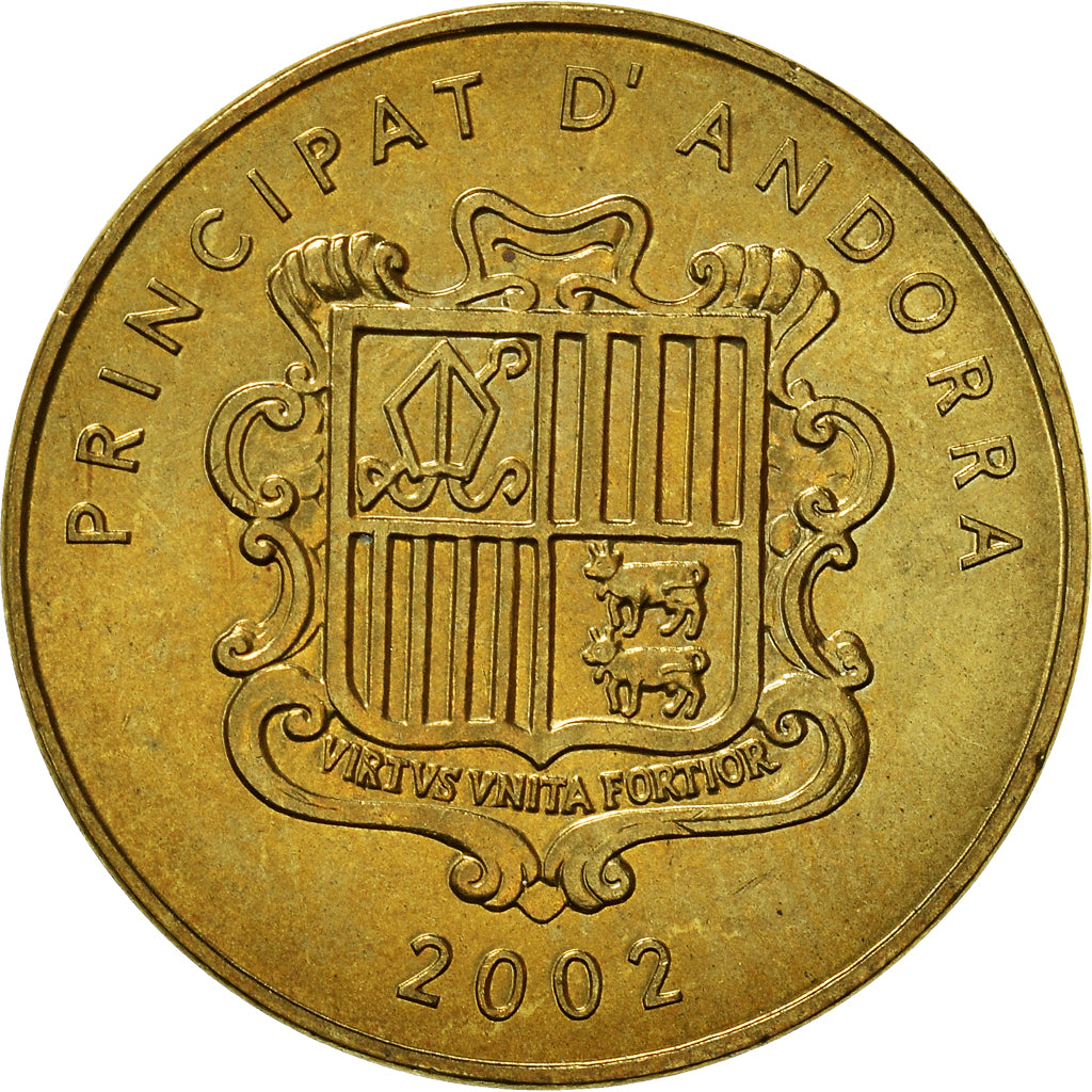 Moneta, Andorra, 5 Centims, 2002, SPL, Ottone, KM:180