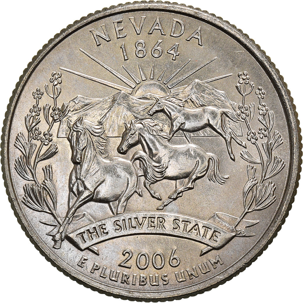 Coin, United States, 1/4 dollar, Quarter, 2006, U.S. Mint, Denver, Nevada, 1864
