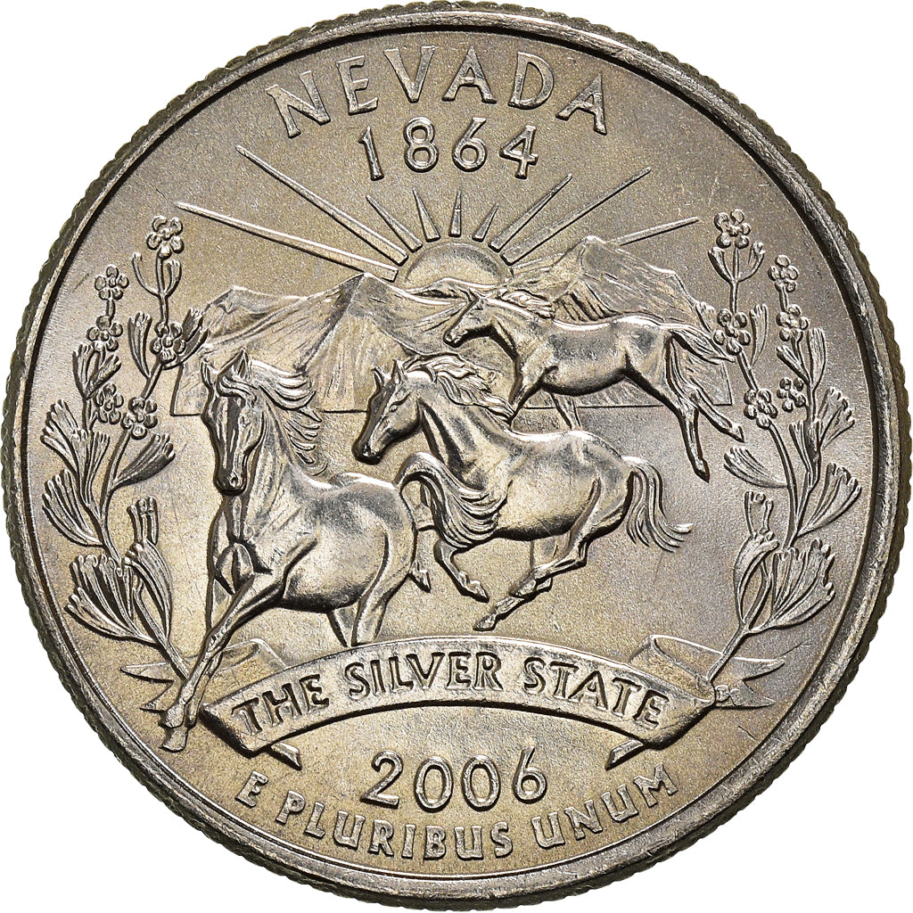 Coin, United States, 1/4 dollar, Quarter, 2006, U.S. Mint, Denver, Nevada, 1864