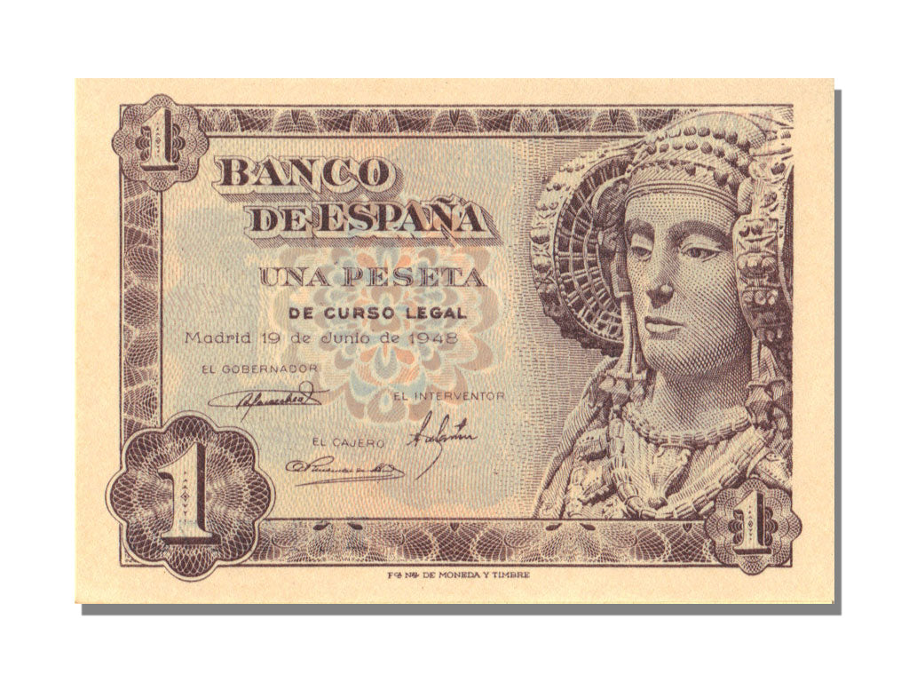 Billete, 1 Peseta, 1948, España, 1948-06-19, UNC