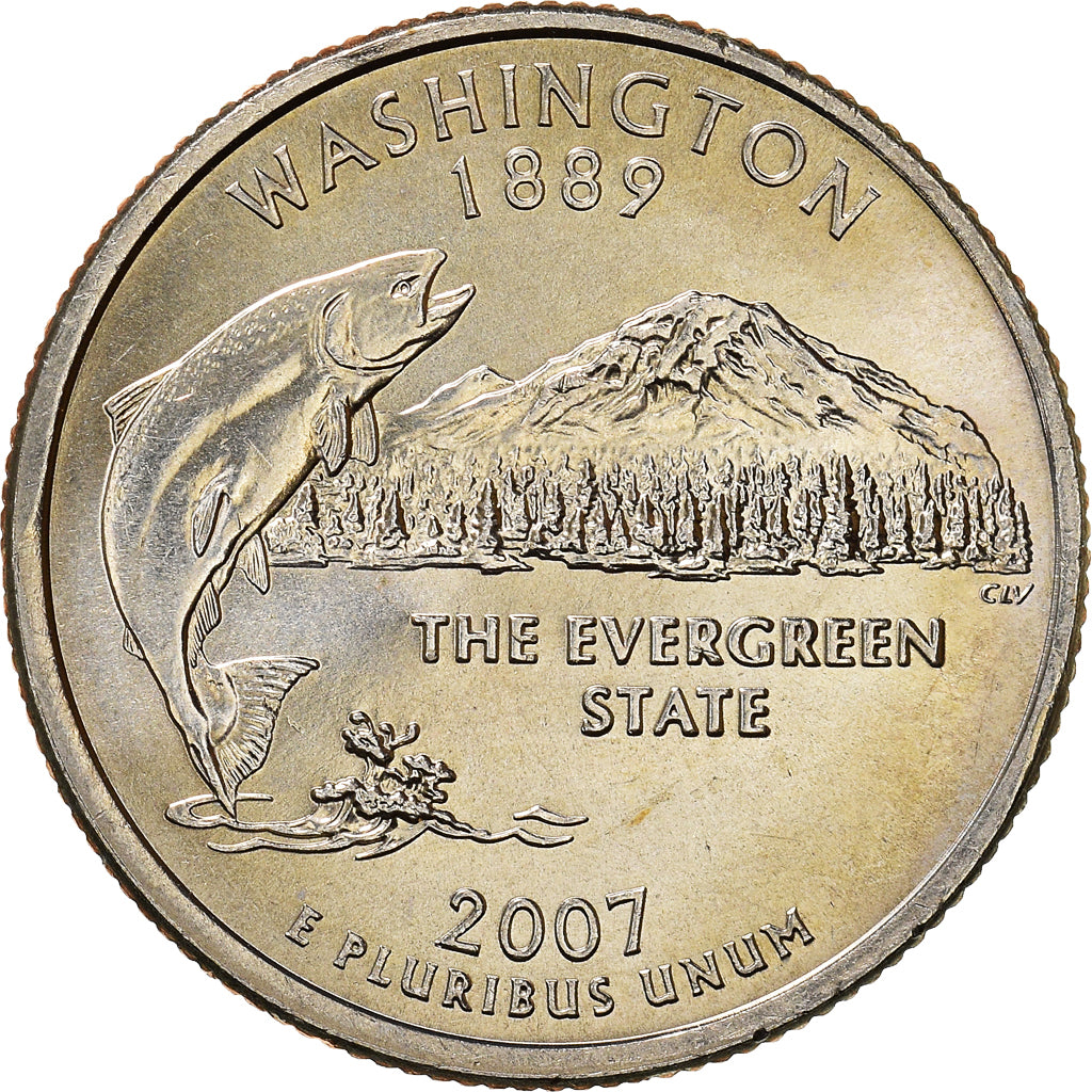 Coin, United States, Washington, 1889, Quarter, 2007, U.S. Mint, Philadelphia