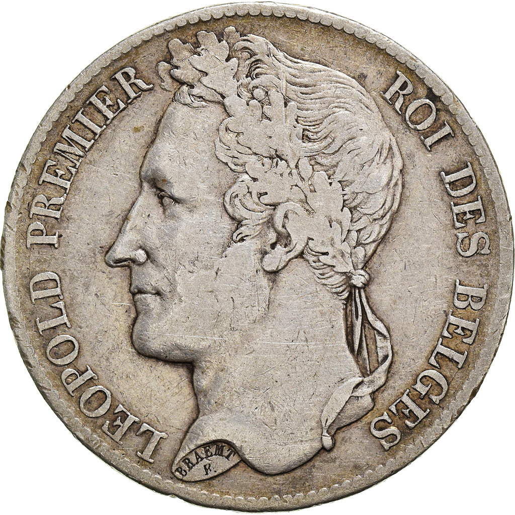 Coin, Belgium, Leopold I, 5 Francs, 5 Frank, 1833, VF(20-25), Silver, KM:3.1