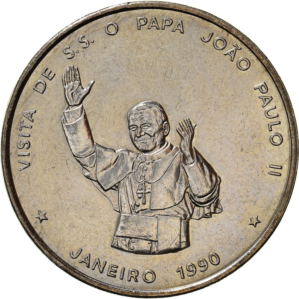 Moneta, Capo Verde, 100 Escudos, 1990, Pape Jean Paul II, SPL, Rame-nichel