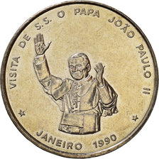 Coin, Cape Verde, 100 Escudos, 1990, Pape Jean Paul II, MS(63), Copper-nickel