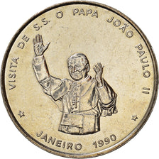 Coin, Cape Verde, 100 Escudos, 1990, Pape Jean Paul II, MS(63), Copper-nickel