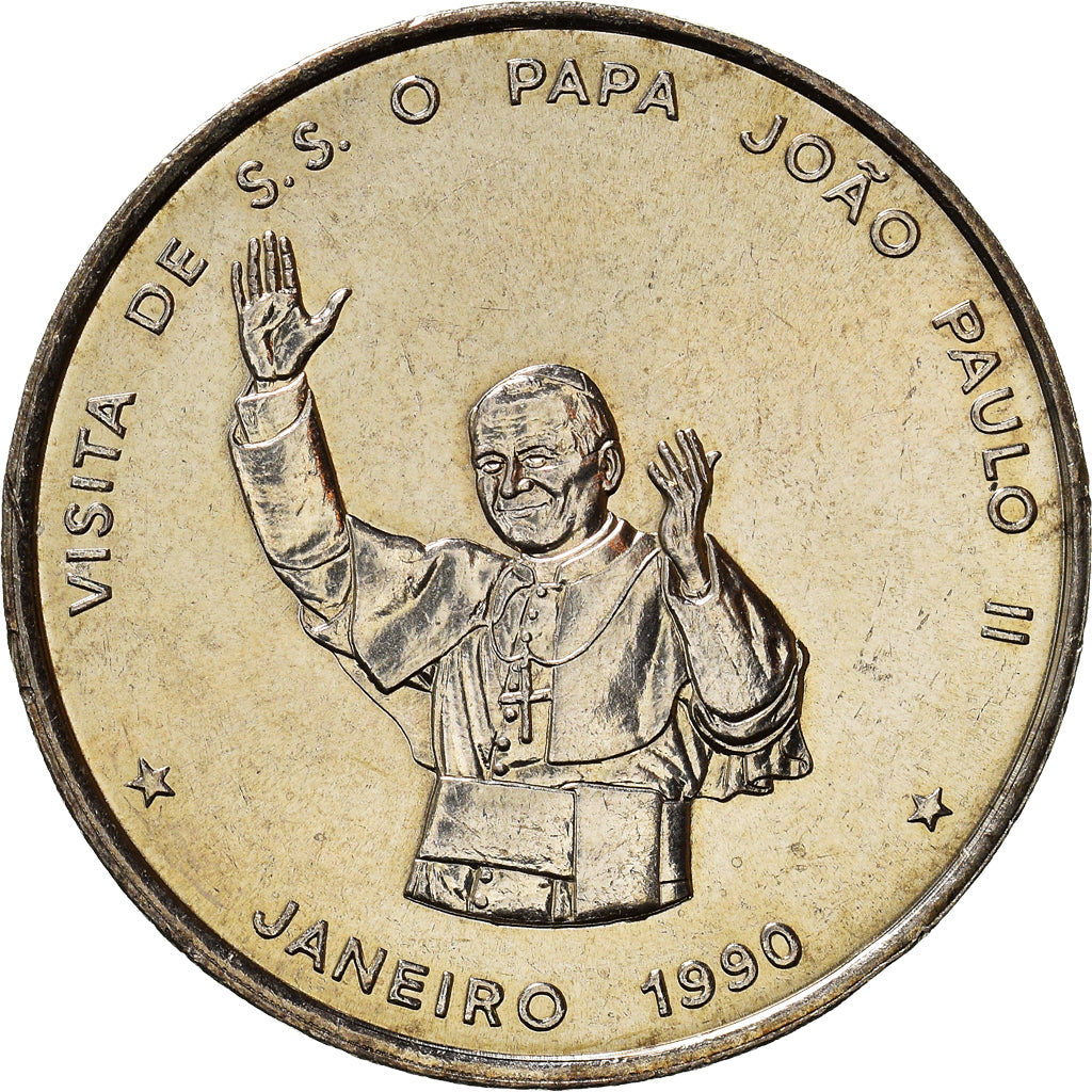 Monnaie, Cape Verde, 100 Escudos, 1990, Pape Jean Paul II, SPL, Cupro-nickel