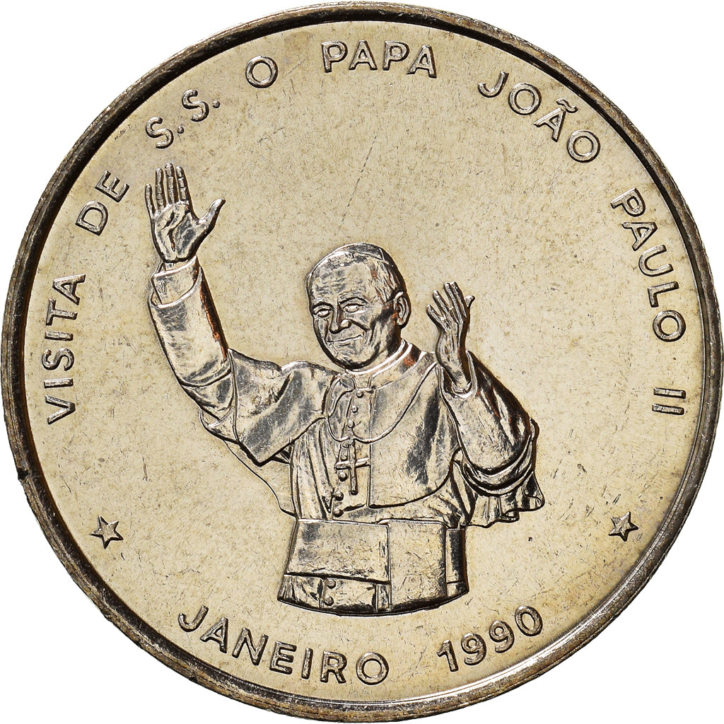 Monnaie, Cape Verde, 100 Escudos, 1990, Pape Jean Paul II, SPL, Cupro-nickel