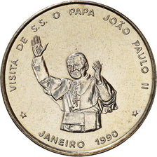 Moeda, Cabo Verde, 100 Escudos, 1990, Pape Jean Paul II, MS(63), Cobre-níquel