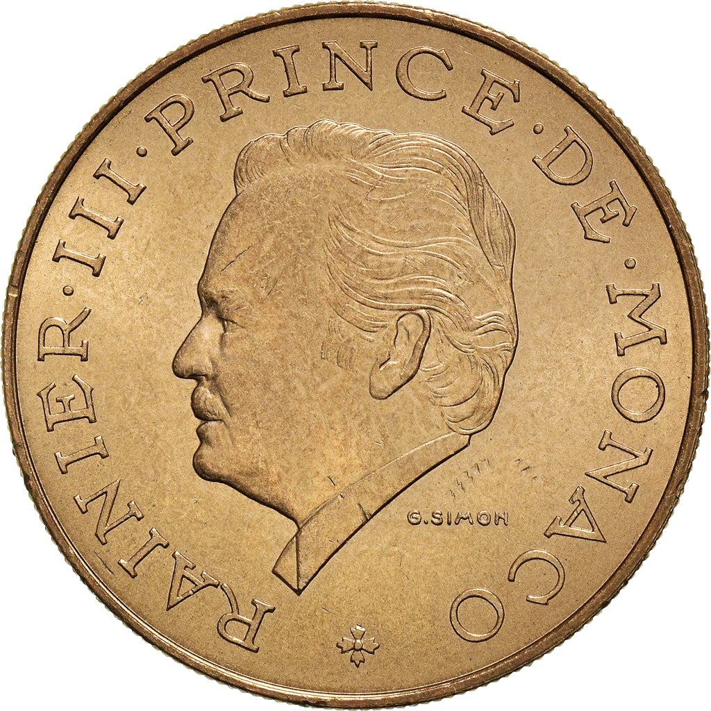 Coin, Monaco, Rainier III, 10 Francs, 1976, VF(30-35), Copper-Nickel-Aluminum