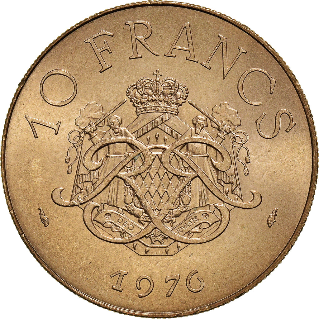 Coin, Monaco, Rainier III, 10 Francs, 1976, VF(30-35), Copper-Nickel-Aluminum