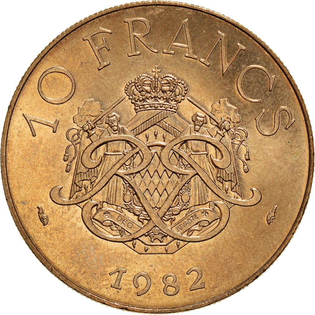 Moneta, Monaco, Rainier III, 10 Francs, 1982, BB, Rame-nichel-alluminio, KM:154