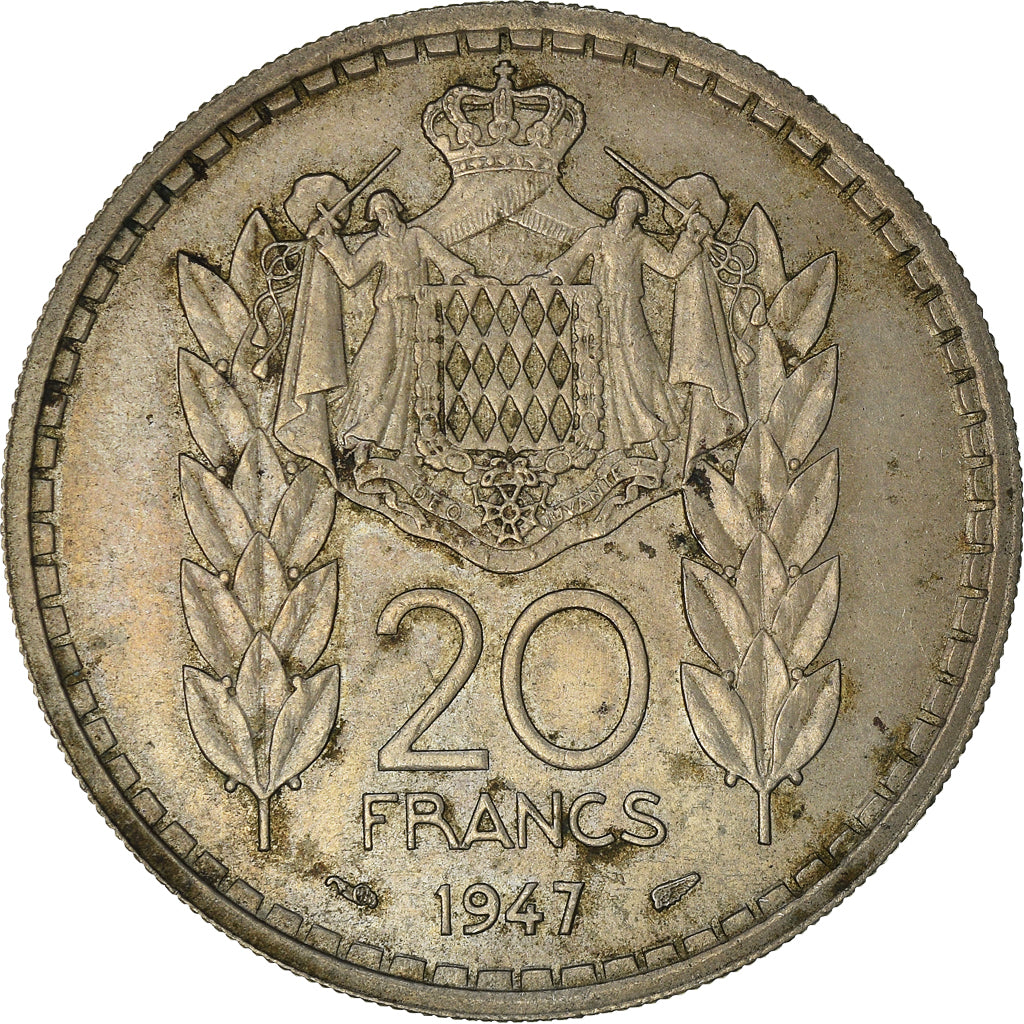 Coin, Monaco, Louis II, 20 Francs, Vingt, 1947, Poissy, EF(40-45)