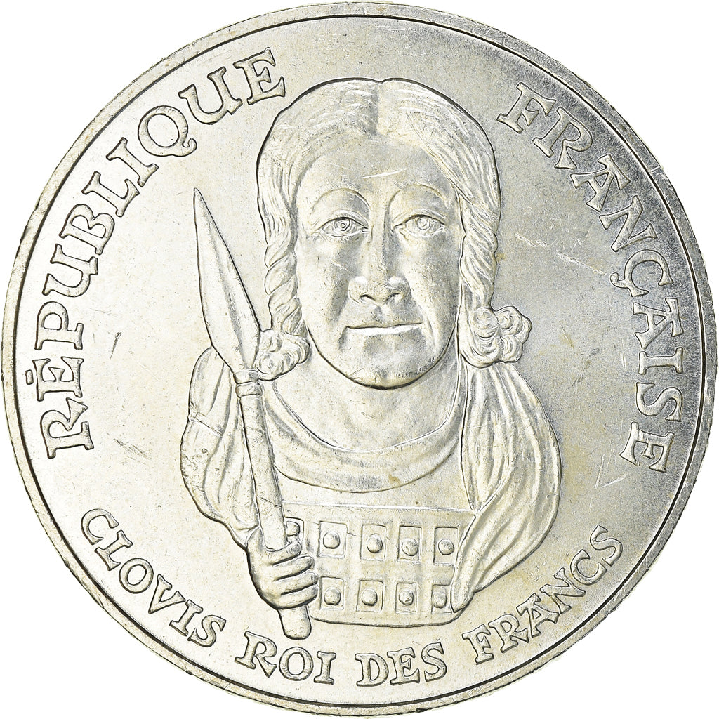 Coin, France, Clovis, 100 Francs, 1996, AU(50-53), Silver, KM:1180, Gadoury:953