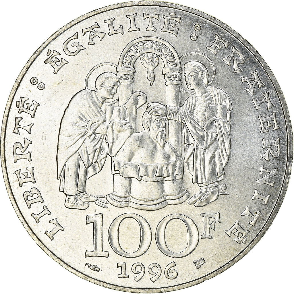 Coin, France, Clovis, 100 Francs, 1996, AU(50-53), Silver, KM:1180, Gadoury:953