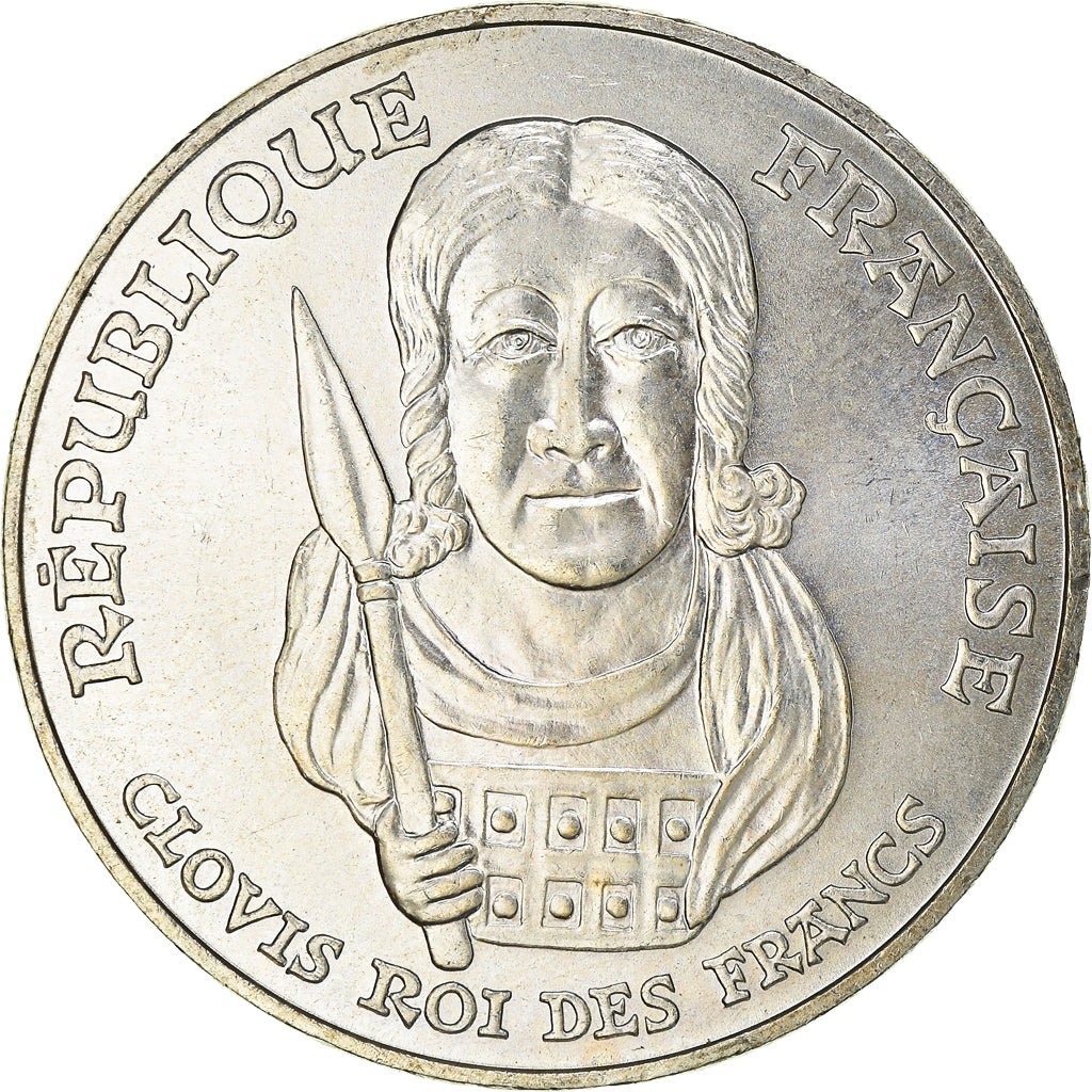 Coin, France, Clovis, 100 Francs, 1996, AU(50-53), Silver, KM:1180, Gadoury:953