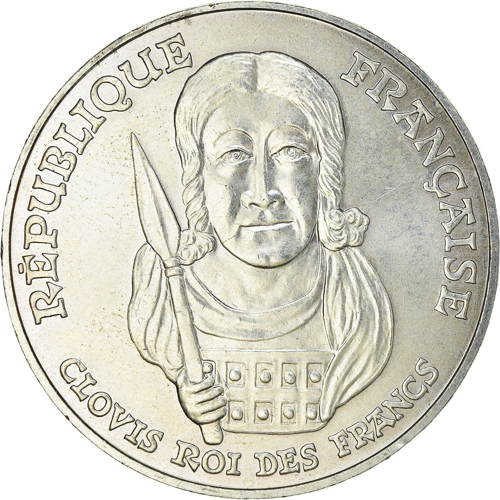 Coin, France, Clovis, 100 Francs, 1996, AU(55-58), Silver, KM:1180, Gadoury:953