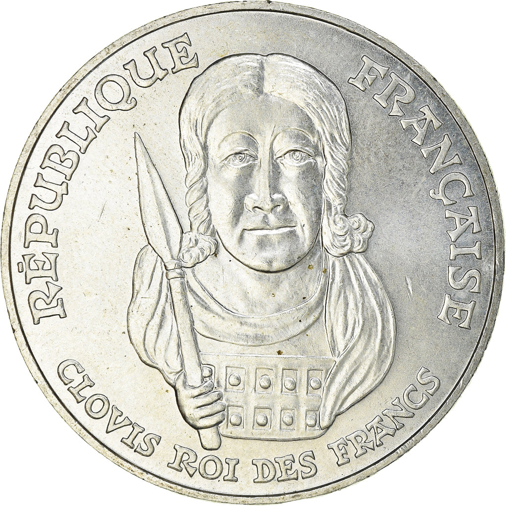 Coin, France, Clovis, 100 Francs, 1996, AU(55-58), Silver, KM:1180, Gadoury:953