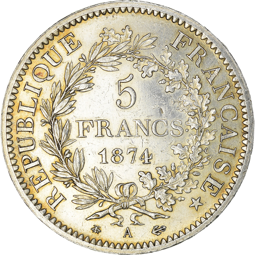 Coin, France, Hercule, 5 Francs, 1874, Paris, AU(50-53), Silver, KM:820.1