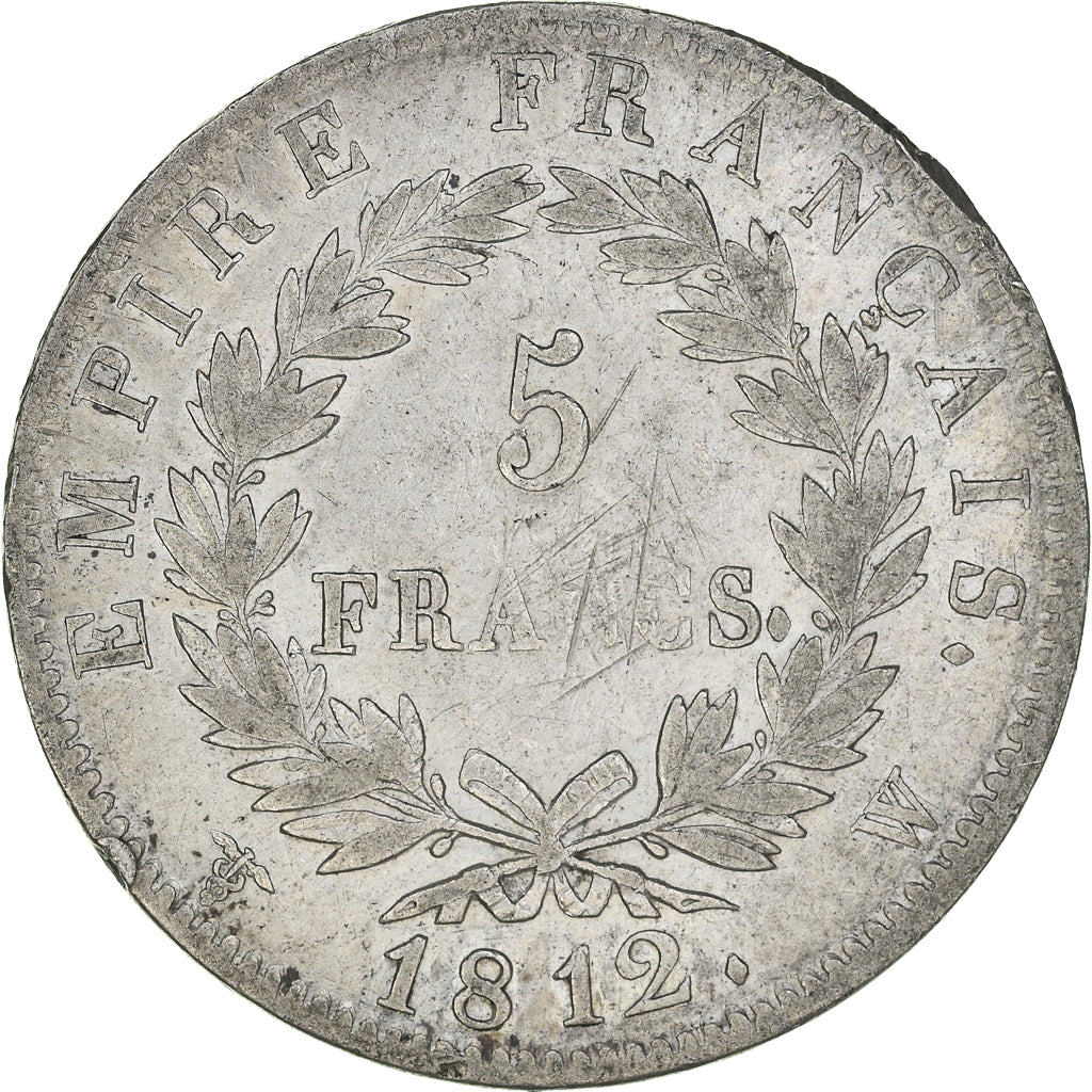 Munten, Frankrijk, Napoléon I, 5 Francs, 1812, Lille, ZG+, Zilver, KM:694.16