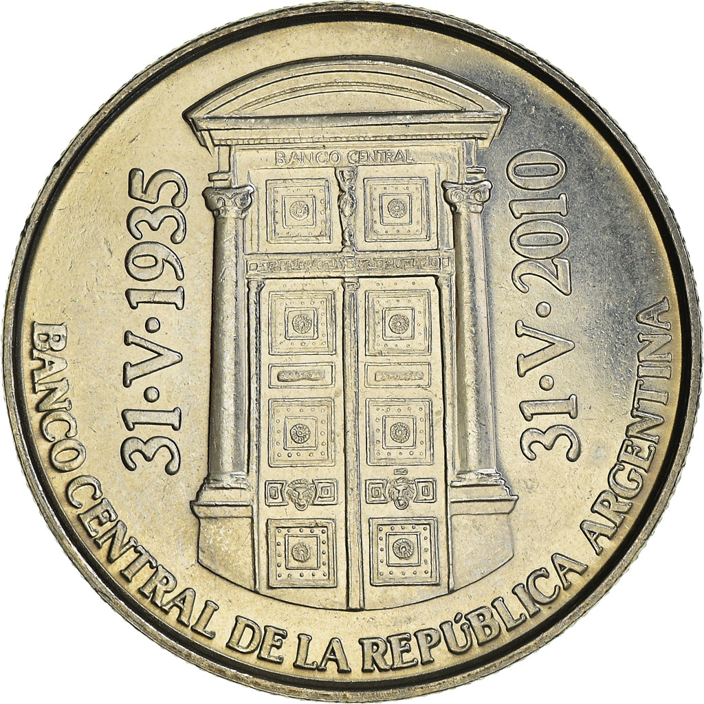 Coin, Argentina, 2 Pesos, 2010, MS(63), Copper-nickel, KM:162