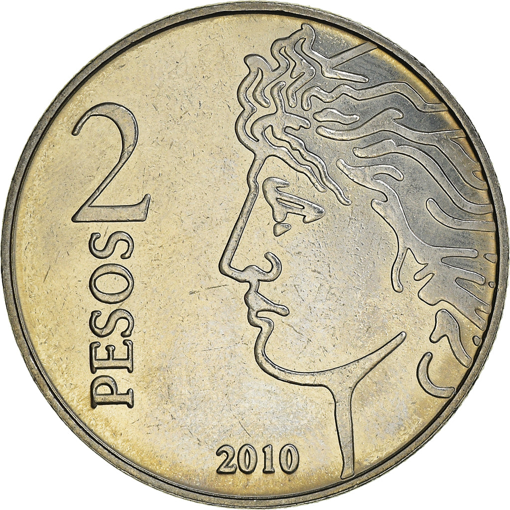 Coin, Argentina, 2 Pesos, 2010, MS(63), Copper-nickel, KM:162