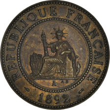 Coin, FRENCH INDO-CHINA, Cent, 1892, Paris, EF(40-45), Bronze, KM:1, Lecompte:43