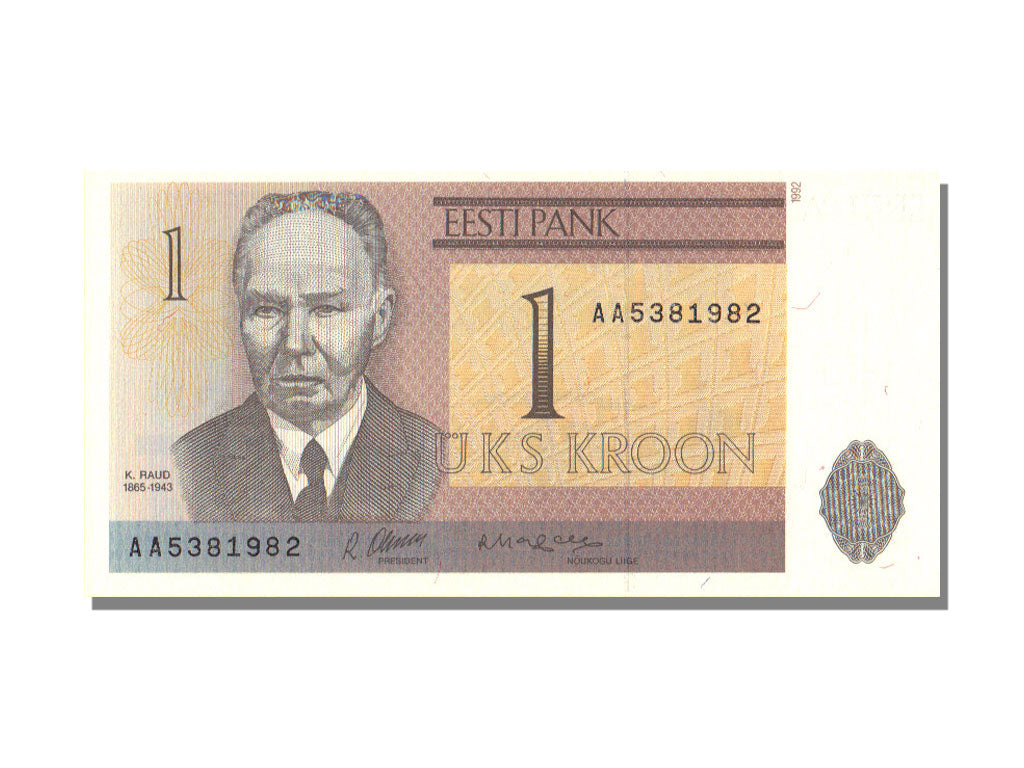 Estonia, 1 Kroon, 1992, UNC(65-70), AA 5381982
