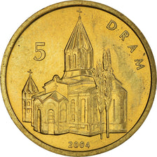 Coin, Nagorno Karabakh, 5 Drams, 2004, MS(63), Brass, KM:11