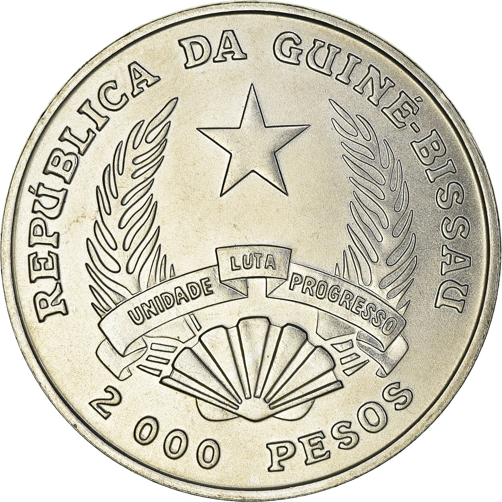 Moneta, Guinea-Bissau, 2000 Pesos, 1995, FDC, Acciaio placcato nichel, KM:38