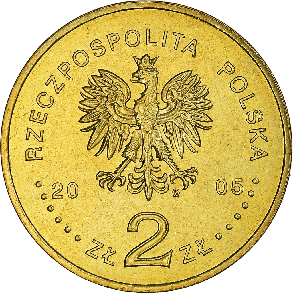 Coin, Poland, 2 Zlote, 2005, Warsaw, AU(55-58), Brass, KM:522