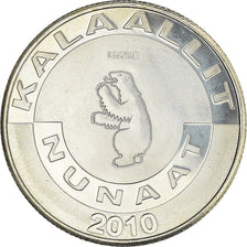 Coin, Greenland, KALAALLIT NUNAAT, 5 Kroner, 2010, MS(64), Nickel-brass, KM:Pr5