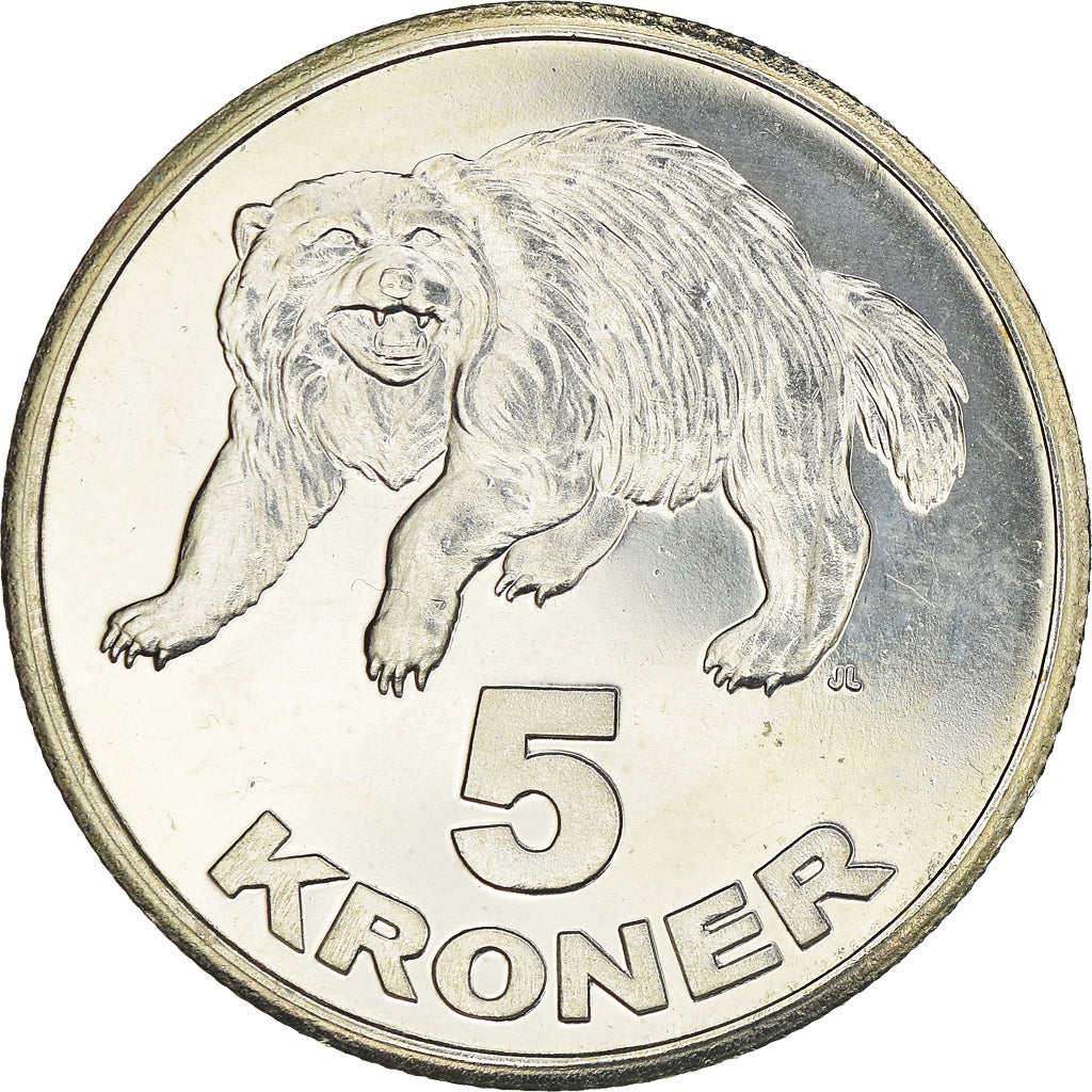 Coin, Greenland, KALAALLIT NUNAAT, 5 Kroner, 2010, MS(64), Nickel-brass, KM:Pr5