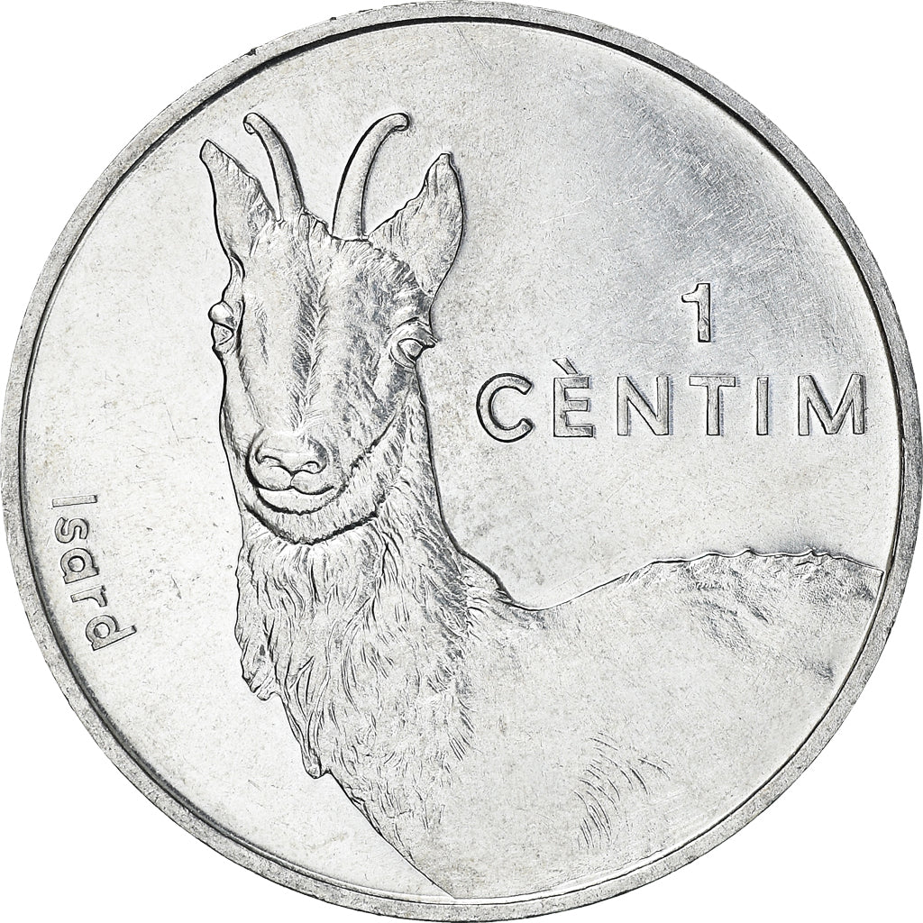 Coin, Andorra, Andorre, Centim, 2002, Isard, MS(63), Aluminum, KM:177