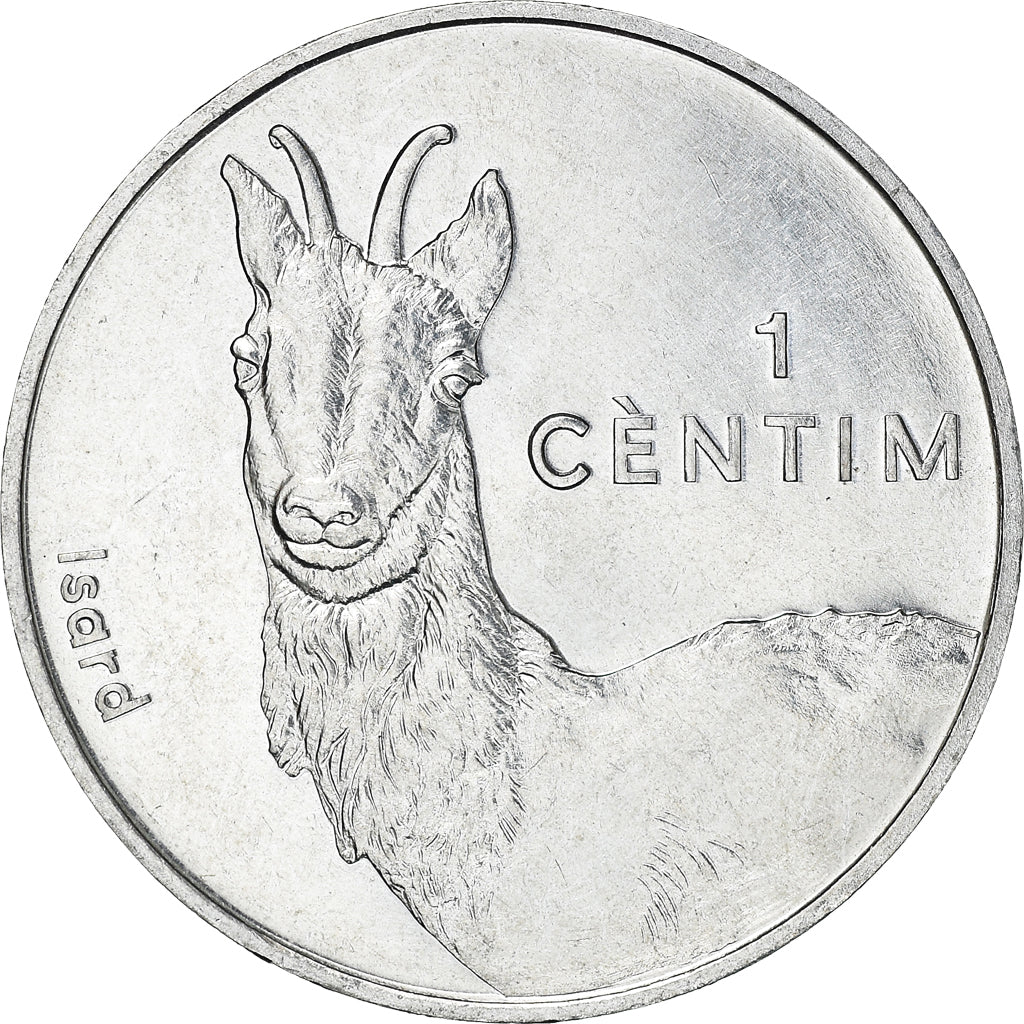 Coin, Andorra, Andorre, Centim, 2002, Isard, MS(64), Aluminum, KM:177