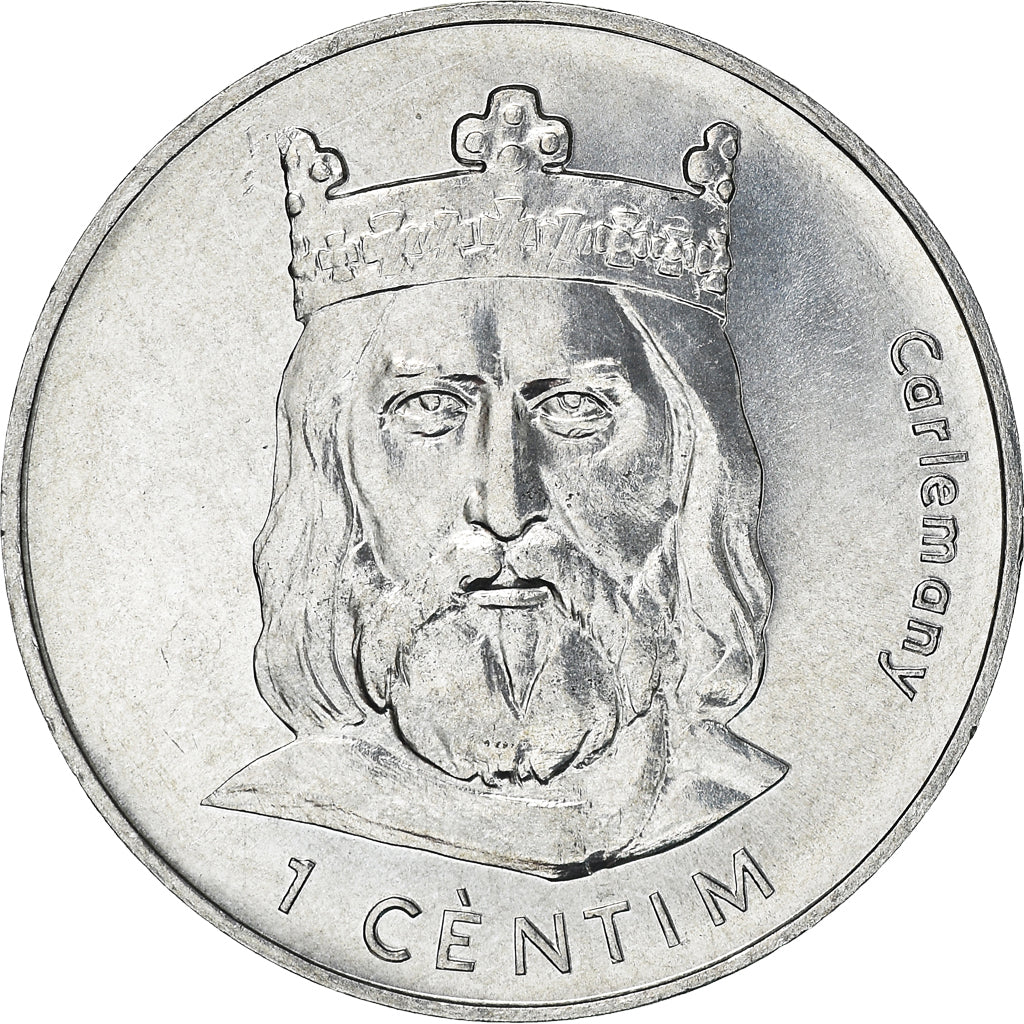 Coin, Andorra, Andorre, Centim, 2002, Charlemagne, MS(63), Aluminum, KM:176