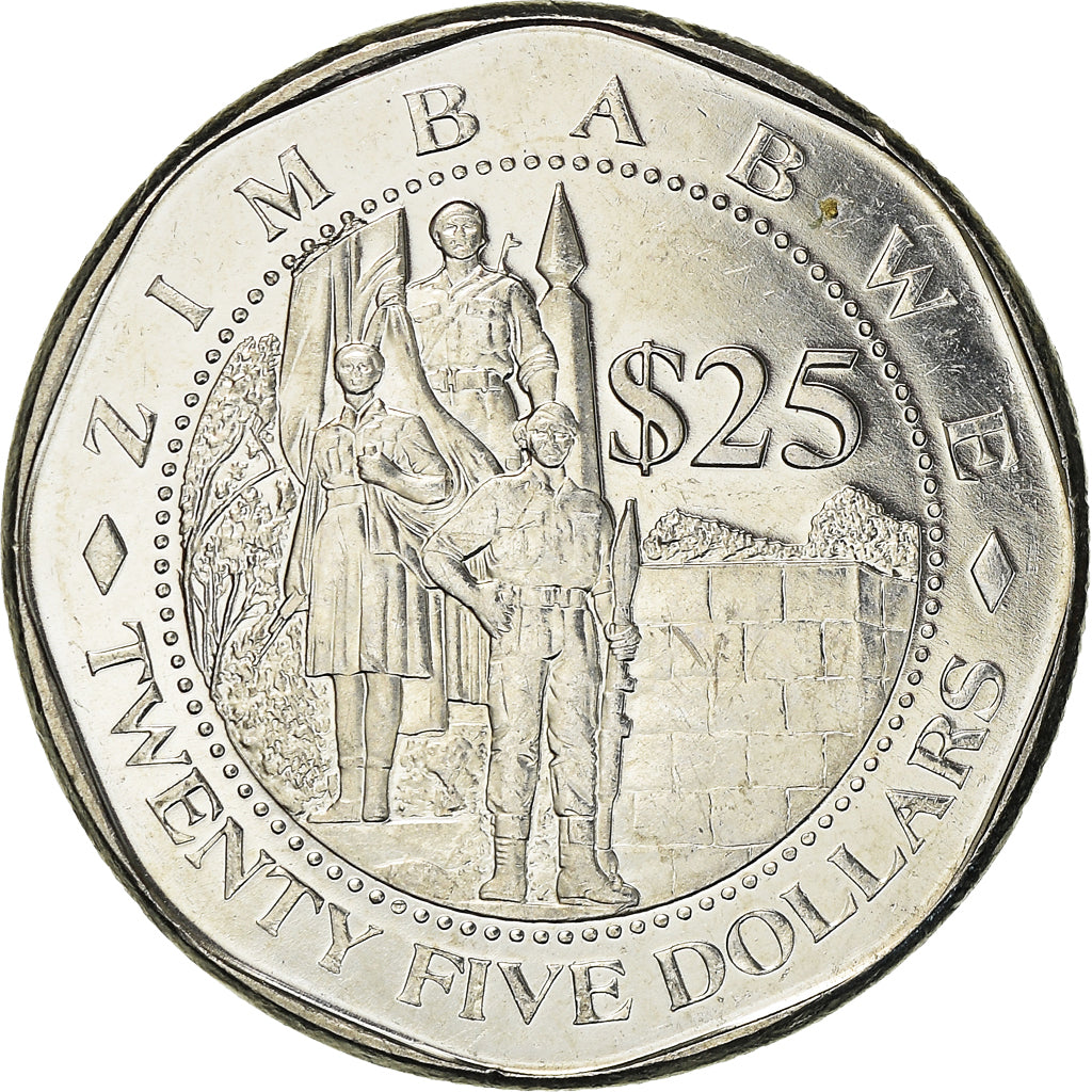 Coin, Zimbabwe, 25 Dollars, 2003, Harare, MS(63), Nickel plated steel, KM:15
