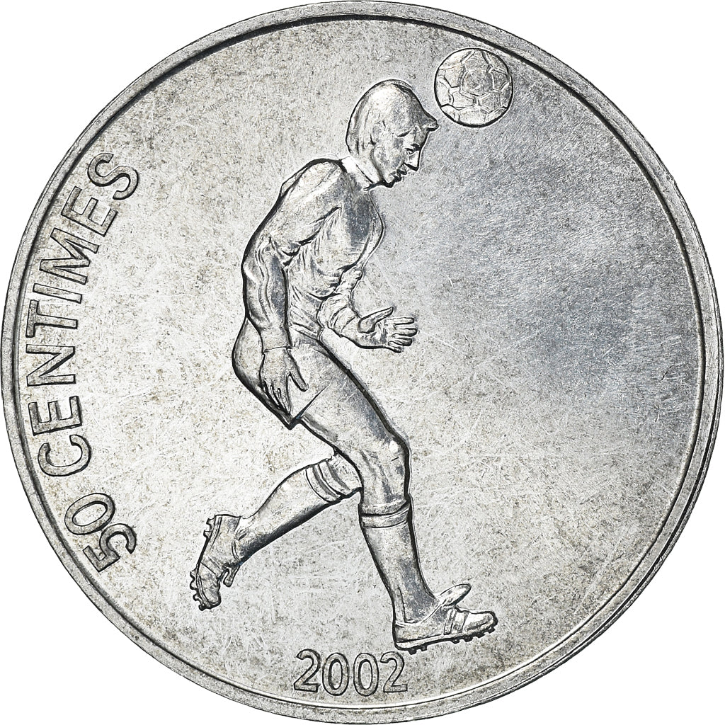Coin, CONGO, DEMOCRATIC REPUBLIC, 50 Centimes, 2002, EF(40-45), Aluminum, KM:75