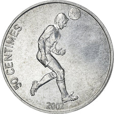 Coin, CONGO, DEMOCRATIC REPUBLIC, 50 Centimes, 2002, EF(40-45), Aluminum, KM:75