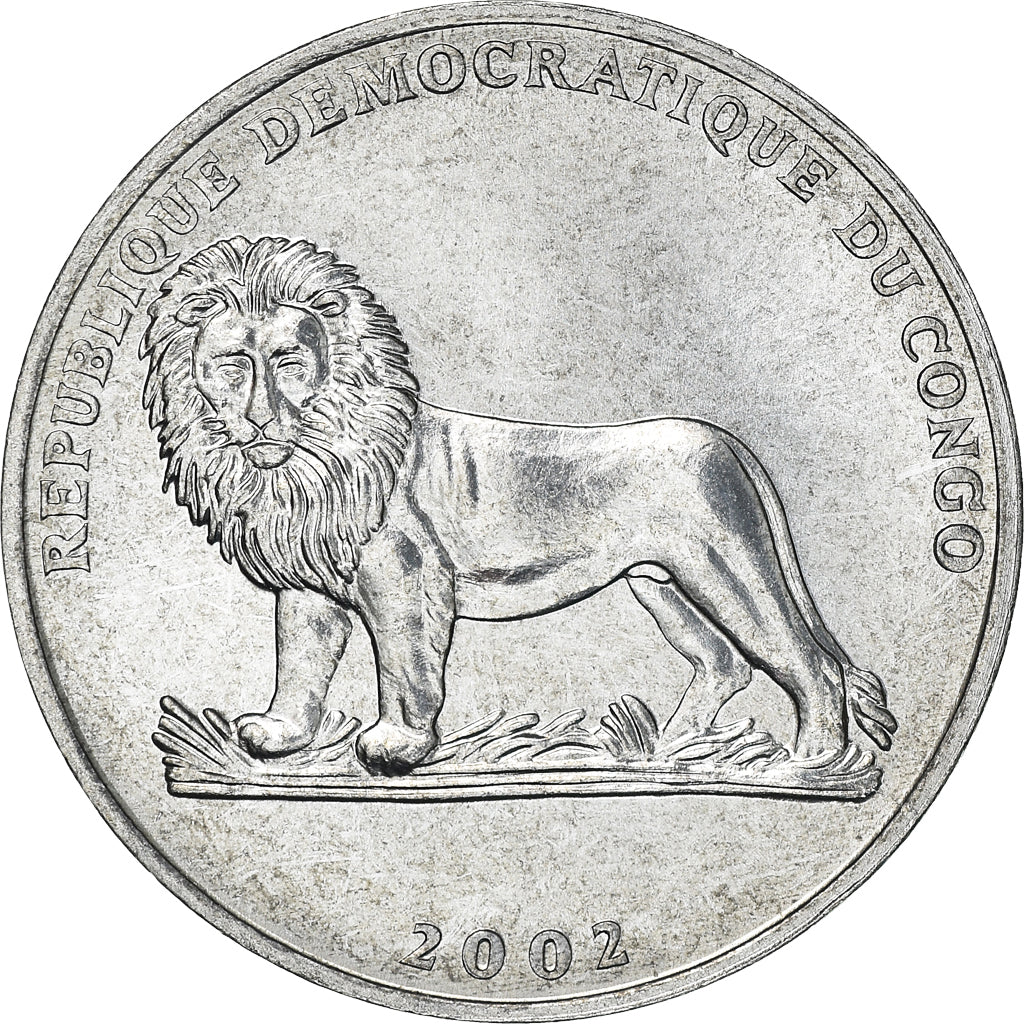 Coin, CONGO, DEMOCRATIC REPUBLIC, 50 Centimes, 2002, EF(40-45), Aluminum, KM:75