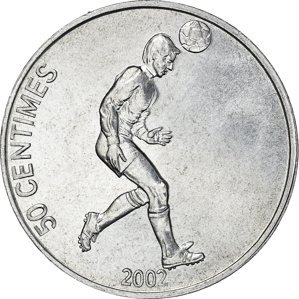 Coin, CONGO, DEMOCRATIC REPUBLIC, 50 Centimes, 2002, EF(40-45), Aluminum, KM:75