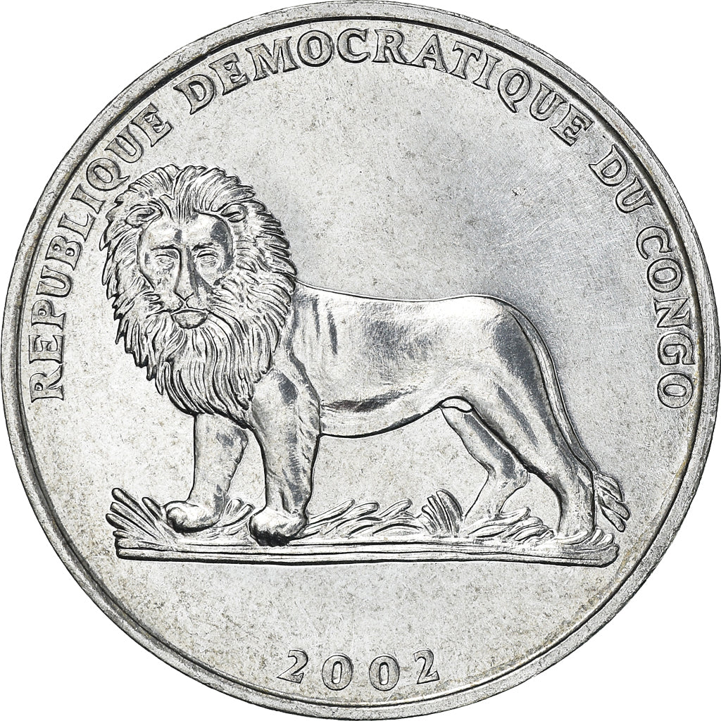 Coin, CONGO, DEMOCRATIC REPUBLIC, 50 Centimes, 2002, EF(40-45), Aluminum, KM:75