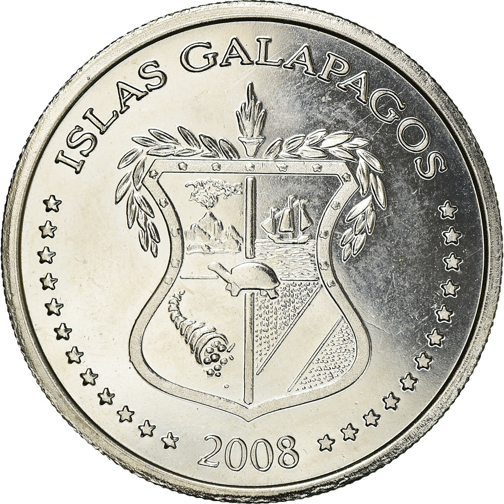 Monnaie, GALAPAGOS ISLANDS, 25 Centavos, 2008, SPL+, Cupro-nickel, KM:4