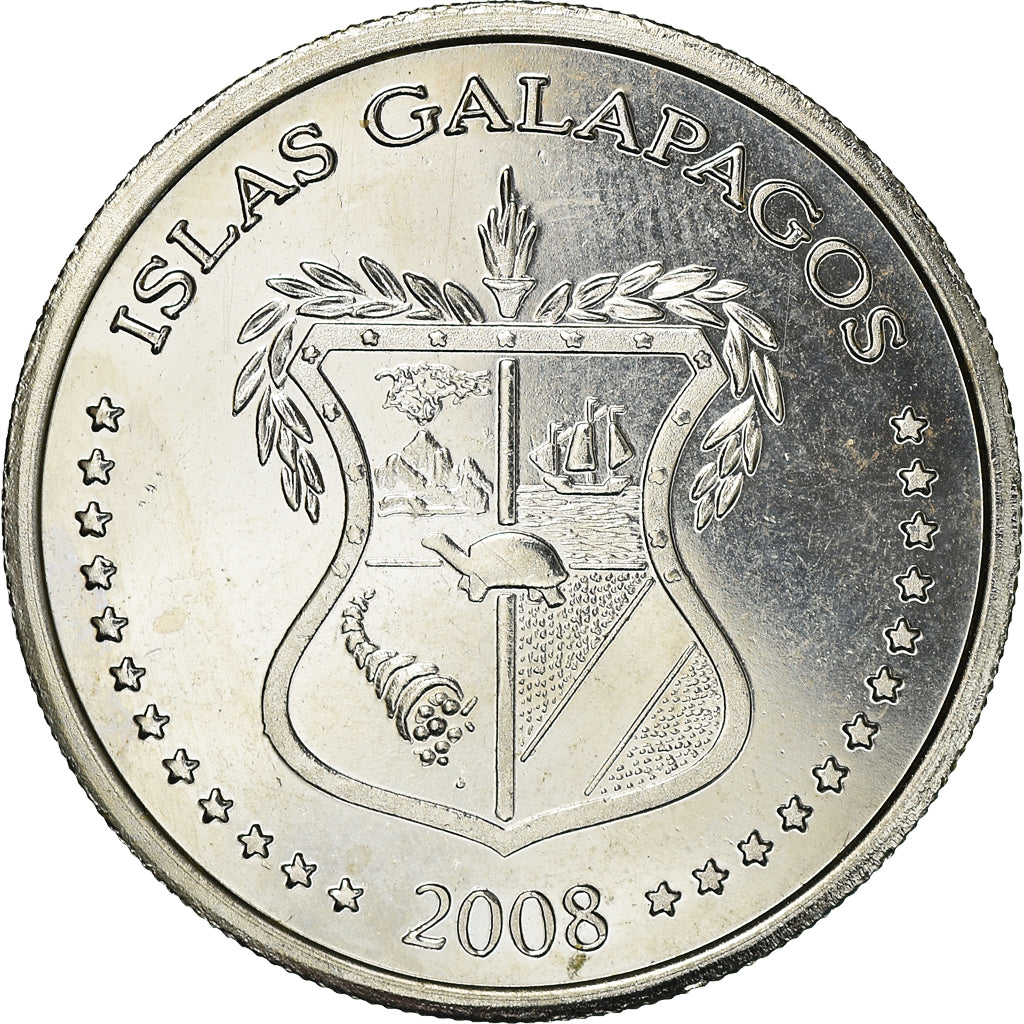 Monnaie, GALAPAGOS ISLANDS, 25 Centavos, 2008, TTB+, Cupro-nickel, KM:4