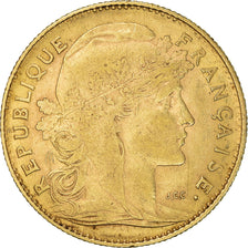 Munten, Frankrijk, Marianne, 10 Francs, 1910, Paris, Coq, ZF+, Goud, KM:846