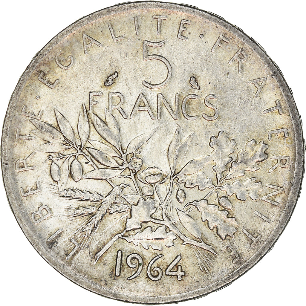 Münze, Frankreich, Semeuse, 5 Francs, 1964, Paris, S+, Silber, KM:926