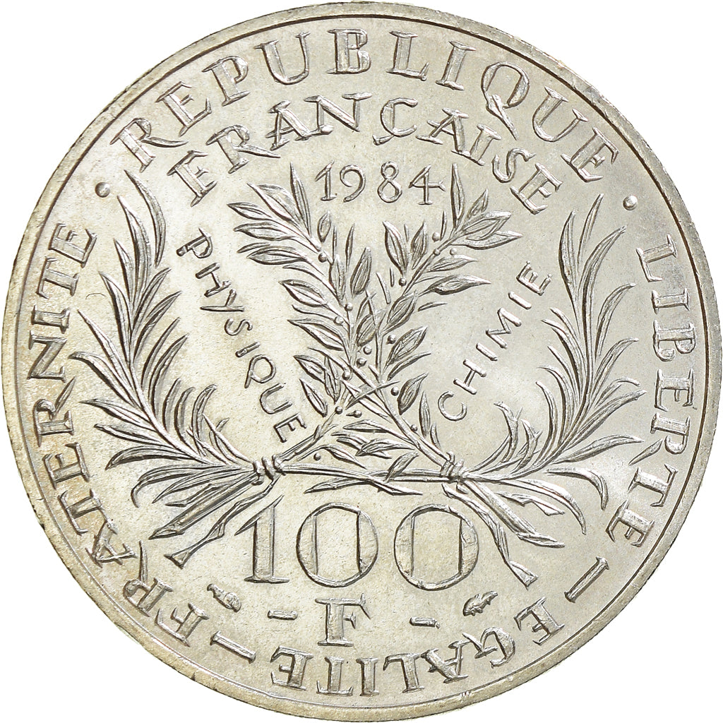 Moneda, Francia, Marie Curie, 100 Francs, 1984, SC, Plata, KM:955, Gadoury:899