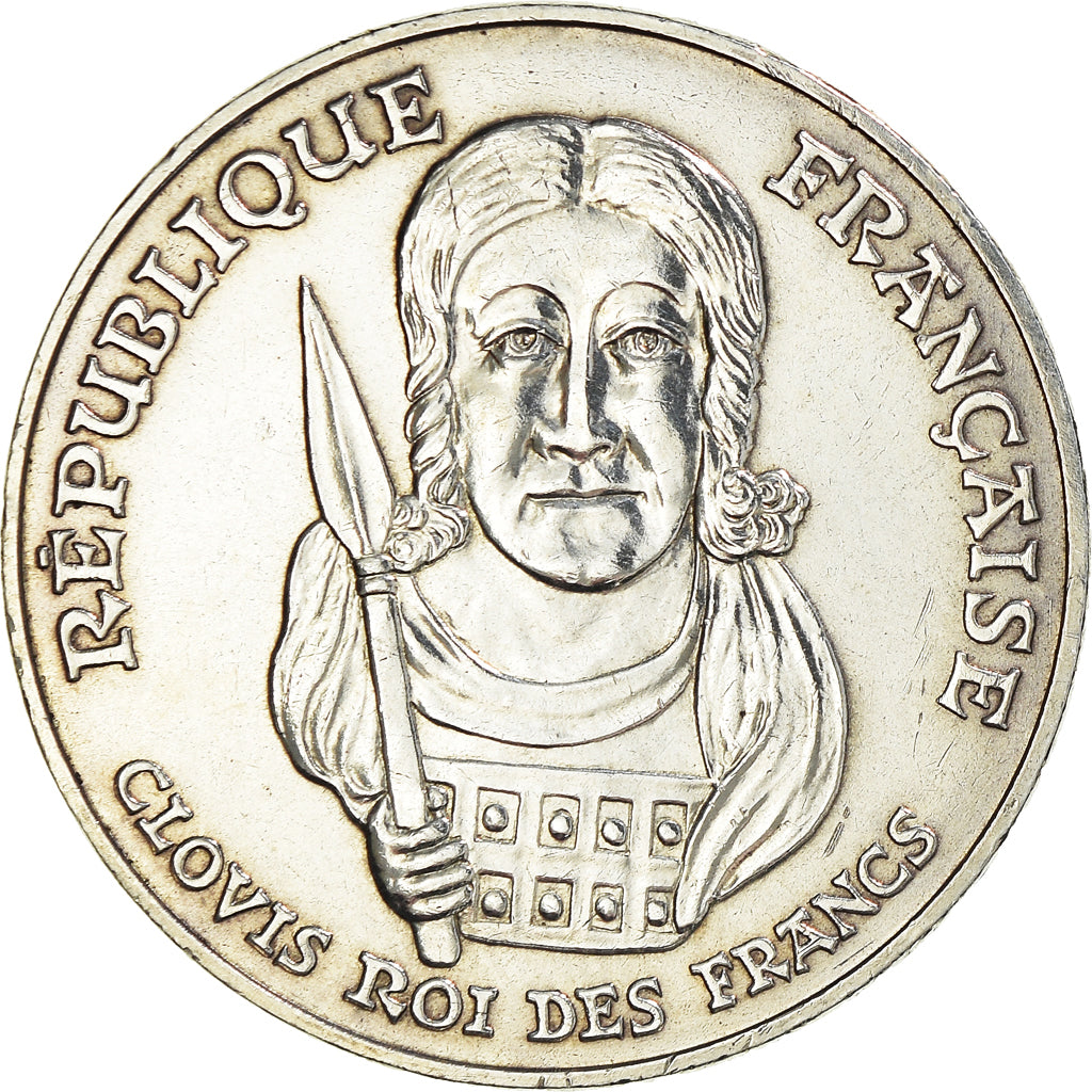 Coin, France, Clovis, 100 Francs, 1996, AU(50-53), Silver, KM:1180, Gadoury:953
